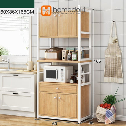 Pekanbaru Homedoki Rak/ Dapur Susun Minimalis Rak /Oven Microwave Bumbu Dapur/ Serbaguna Minimalis/ Kayu Serbaguna Rak