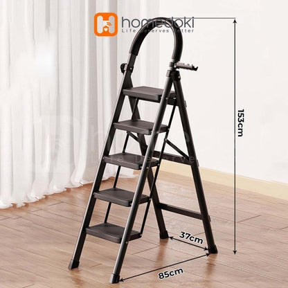 Pekanbaru Homedoki Tangga Rumah Lipat Tangga Besi Lipat 3/4 Step Household Steel Ladder/ Tangga Lipat Aluminium 4 Step Premium Ladder