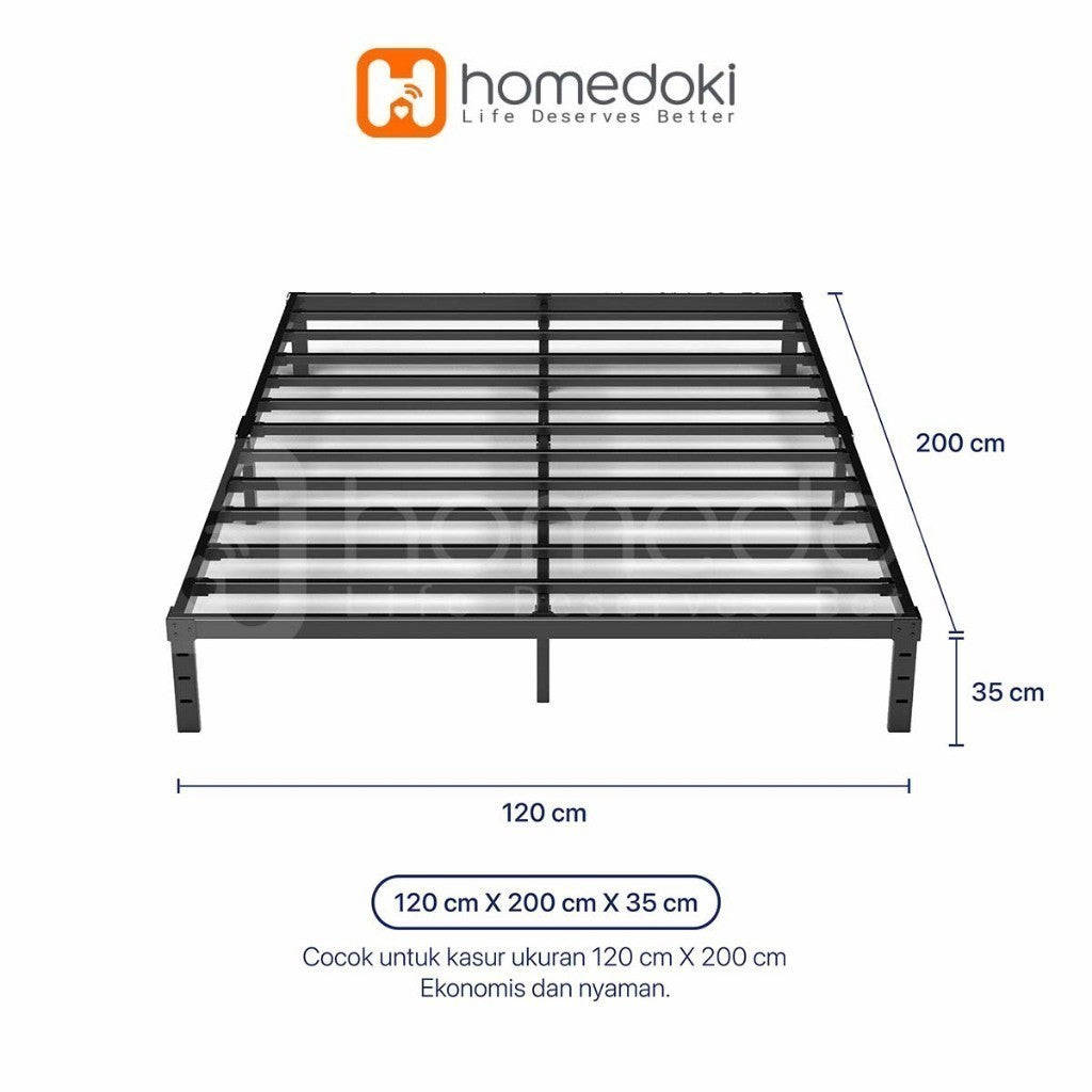Pekanbaru Homedoki Basicbed / Dipan Tempat Tidur / Yelena Ranjang Tidur / Divan Dipan Tempat Tidur / Kai Ranjang Besi Industrial Bed In A Box