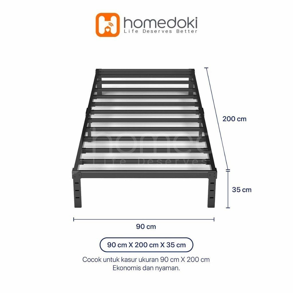 Pekanbaru Homedoki Basicbed / Dipan Tempat Tidur / Yelena Ranjang Tidur / Divan Dipan Tempat Tidur / Kai Ranjang Besi Industrial Bed In A Box