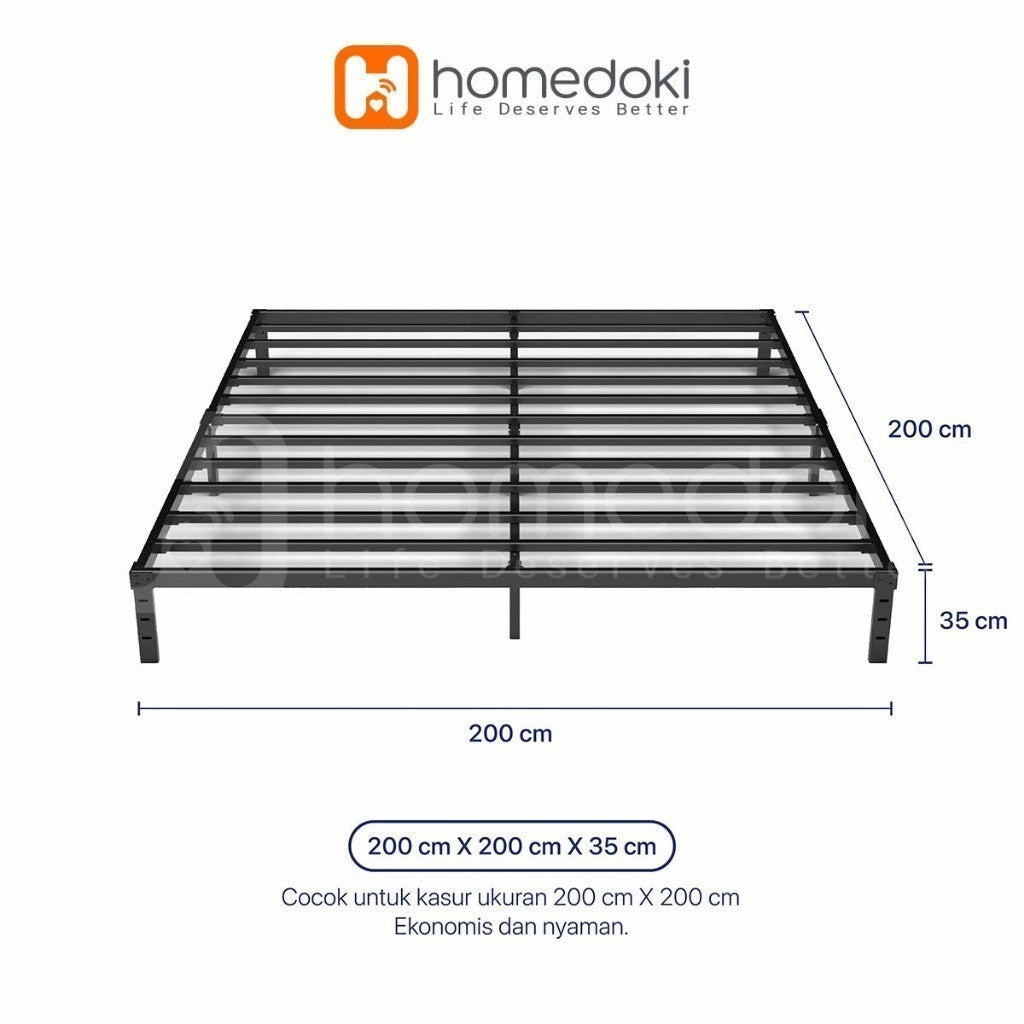 Pekanbaru Homedoki Basicbed / Dipan Tempat Tidur / Yelena Ranjang Tidur / Divan Dipan Tempat Tidur / Kai Ranjang Besi Industrial Bed In A Box