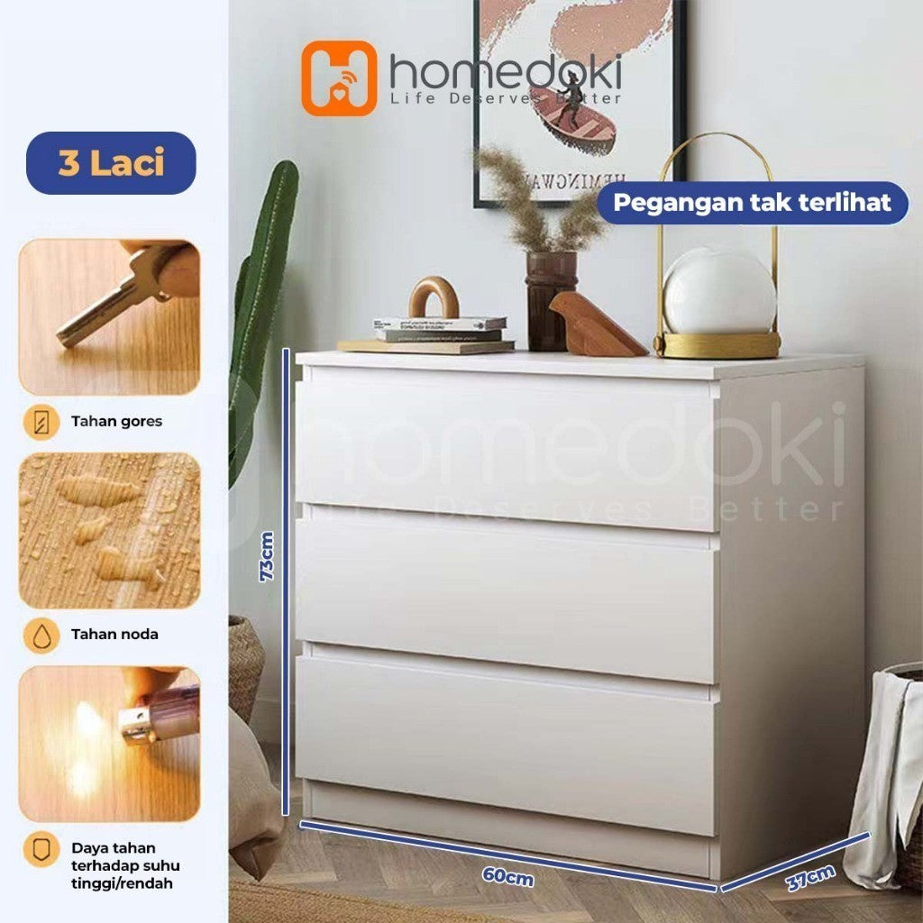 Pekanbaru Homedoki Lemari Laci / Lemari Baju Minimalis / Lemari Serbaguna / Lemari Susun Kayu / Lemari Putih Minimalis