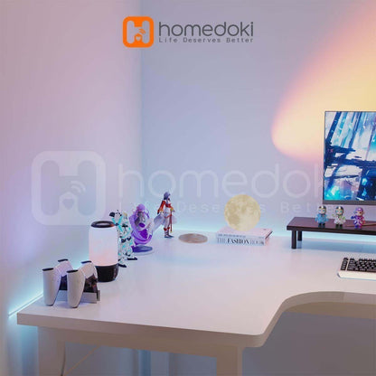 Pekanbaru Homedoki Meja Gaming / L Shaped Meja / Meja Komputer Serat Karbon / Meja Laptop / Meja Komputer Minimalis / Meja Kantor /  Meja Kantor Serbaguna / Meja Kerja / Meja Belajar