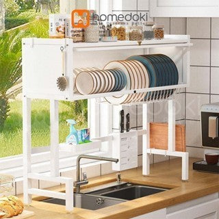 Pekanbaru Homedoki Rak Piring Wastafel / Rak Wastafel Dapur / Rak Di Atas Wastafel / Rak Piring Besi Dapur / Rak Penyimpanan Piring