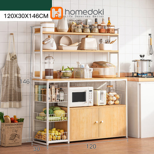Pekanbaru Homedoki Rak/ Dapur Susun Minimalis Rak /Oven Microwave Bumbu Dapur/ Serbaguna Minimalis/ Kayu Serbaguna Rak
