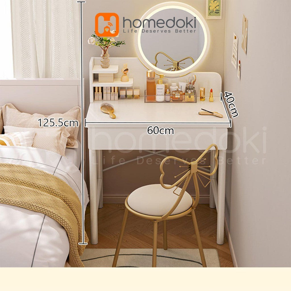 Pekanbaru Homedoki Meja Rias Minimalis/Meja Rias Led/Meja Rias Lampu/Meja Rias Aesthetic/Meja Rias Sliding/Meja Make Up