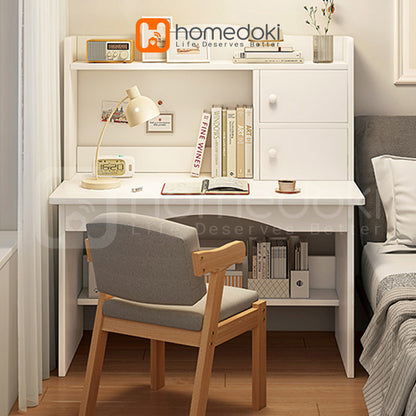 Pekanbaru Homedoki Meja Belajar/Meja Belajar Anak/Meja Belajar Minimalis/Meja Belajar Aesthetic/Meja Rias Putih