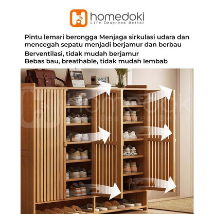 Pekanbaru Homedoki  Lemari Sepatu Serbaguna Tertutup/Lemari Sepatu Rotan/Lemari Kayu Minimalis/Lemari Sepatu Tertutup /Rak Sepatu