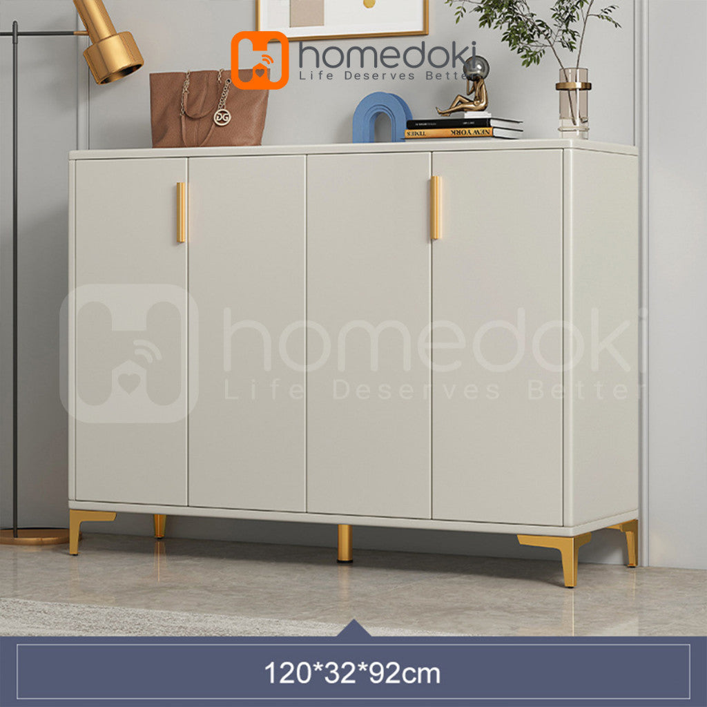 Pekanbaru Homedoki Rak Sepatu / Lemari Sepatu Kayu /  Lemari Kabinet Kayu Minimalis / Rak Sepatu Putih / Shoes Cabinet