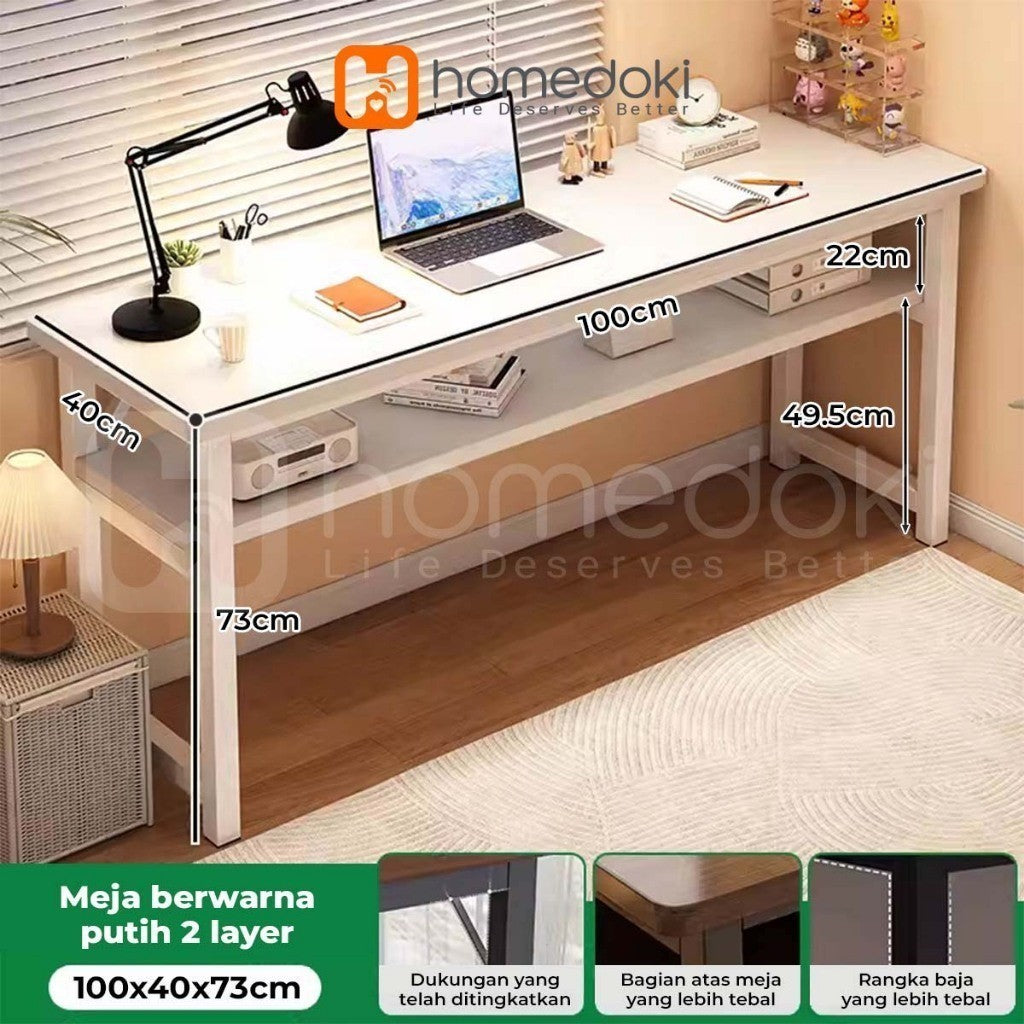 Pekanbaru Homedoki Meja Belajar 120Cm / Meja Kantor / Meja Komputer / Meja Kerja / Meja Kamar / Meja Rias / Meja Makan Minimalis / Meja Kamar Tidur