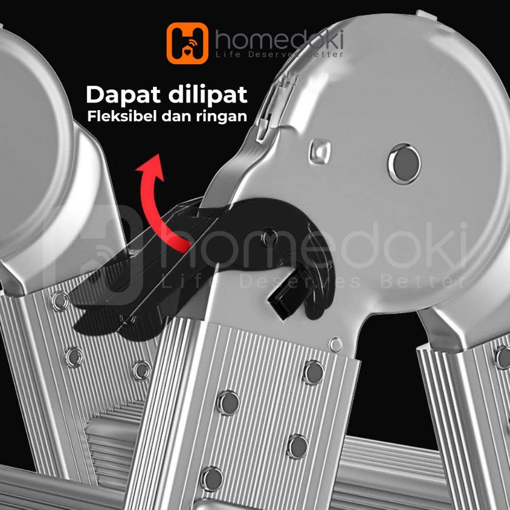 Pekanbaru Homedoki Tangga Lipat Aluminium/Tangga Besi/Tangga Lipat/Tangga 9/10/11/12 Steps