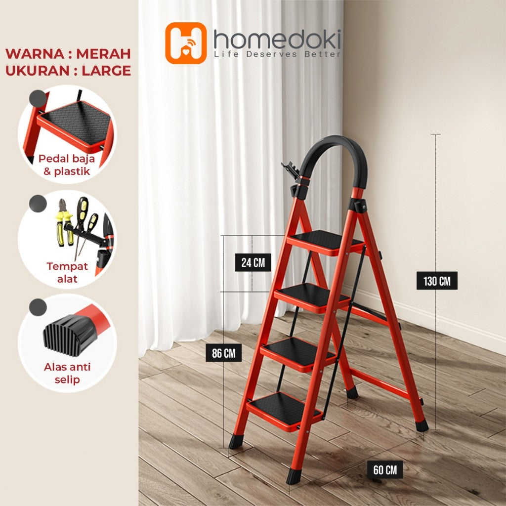 Pekanbaru Homedoki Tangga Lipat Aluminium/Tangga Besi/Tangga Lipat/Tangga 9/10/11/12 Steps