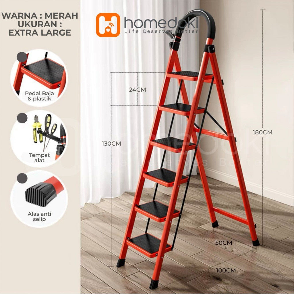 Pekanbaru Homedoki Tangga Lipat Aluminium/Tangga Besi/Tangga Lipat/Tangga 9/10/11/12 Steps