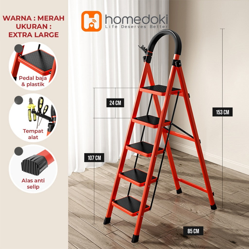 Pekanbaru Homedoki Tangga Lipat Aluminium/Tangga Besi/Tangga Lipat/Tangga 9/10/11/12 Steps
