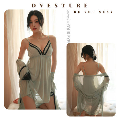 Pekanbaru Lingerie Kimono Dress Set D-22 All In One Plus Belt