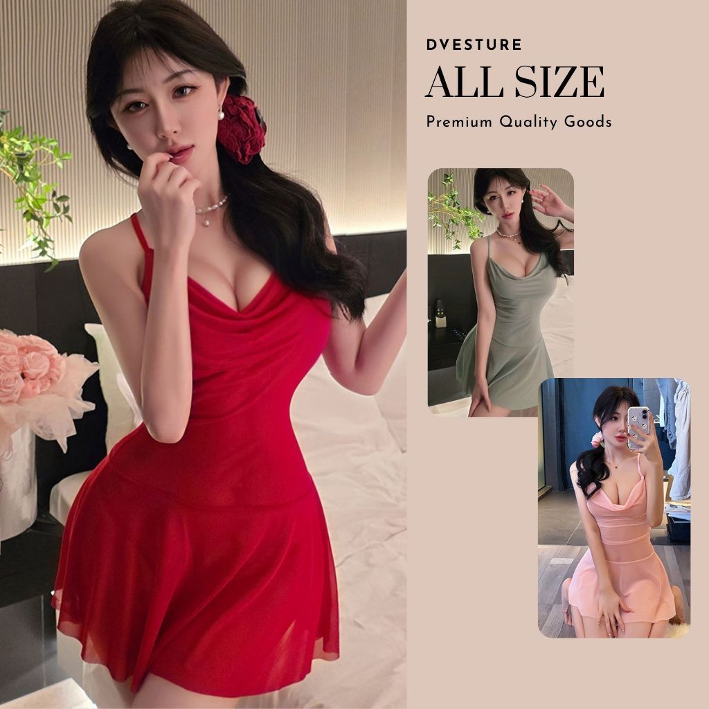 Pekanbaru Lingerie Dress Wanita Set D-165 Gaya Korea Stretchy
