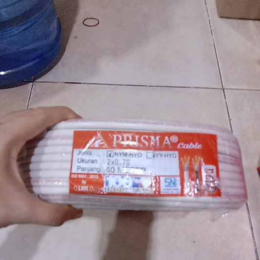 Pekanbaru Antrana Kabel Listrik Kabel Serabut 2 X 0.75 Mm 50 Mtr / Roll