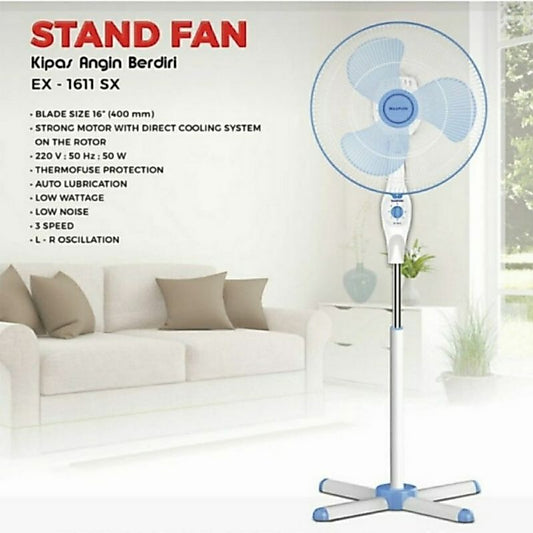 Pekanbaru Stand Fan Maspion Ex-1611 Sx / Kipas Angin Berdiri Ex 1611 Sx [16 Inchi]