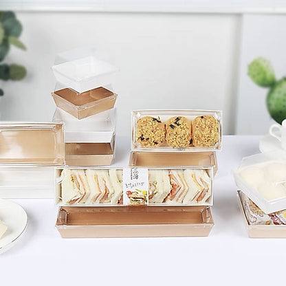 Pekanbaru Mini Cake Box / Kotak Kue Mini Persegi Panjang Warna Kraft Putih Dengan Tutup
