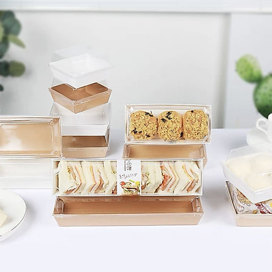 Pekanbaru Mini Cake Box / Kotak Kue Mini Persegi Panjang Warna Kraft Putih Dengan Tutup