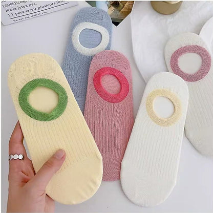 [littlecrab] Kaos Kaki Pendek Polos Warna Warni Lucu Unik Motif Plain Two Tone Berkualitas Korean