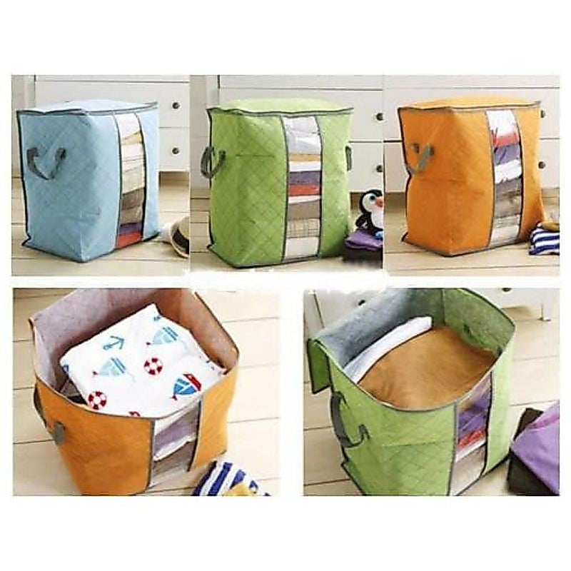 Pekanbaru Bamboo Storage Box Tinggi Rak Pakaian Lemari Tempat Penyimpanan Baju Rak Celana