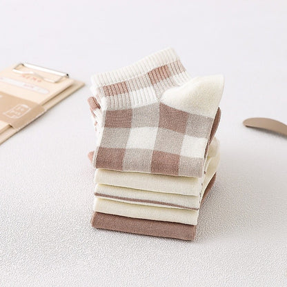 [littlecrab] Kaos Kaki Bear Chocolate Cute Women Socks Import Kaos Kaki Berkualitas Square  White Kaos Kaki Beruang Korean Style