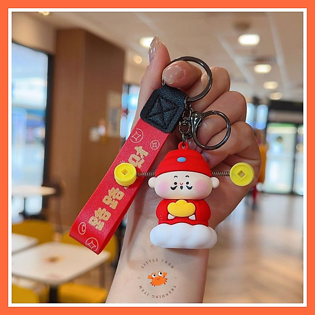 [littlecrab] Gantungan Kunci Motif Dewa Keberuntungan Jodoh Pendidikan Cute God Keychain Gemoy