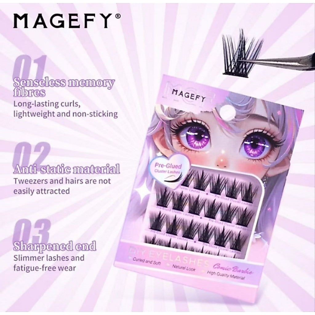 Pekanbaru [Tanpa Lem] Magefy Bulu Mata Palsu Natural Eyelash Extension Tanam Premium