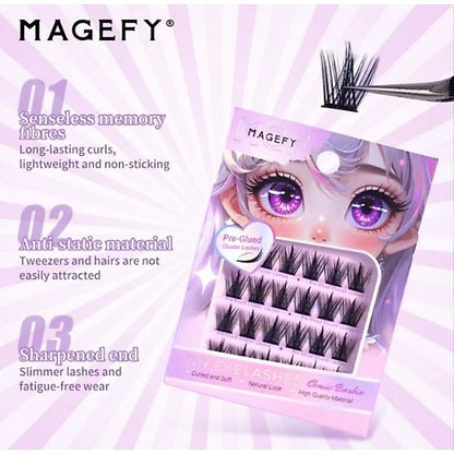 Pekanbaru [Tanpa Lem] Magefy Bulu Mata Palsu Natural Eyelash Extension Tanam Premium