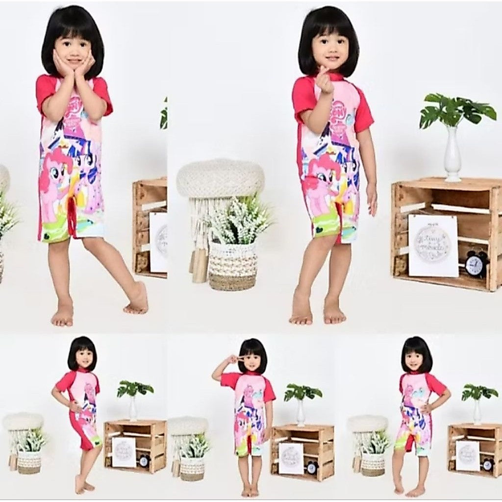 Pekanbaru Baju Renang Anak Karakter/ Baju Berenang Anak/Baju Renang Anak Lengan Pendek Perempuan Dan Laki-Laki