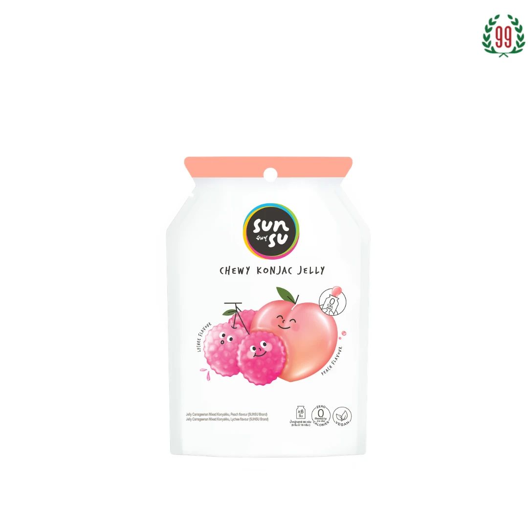 Pekanbaru Sunsu Peach & Lychee Jelly Konyakku 96Gr