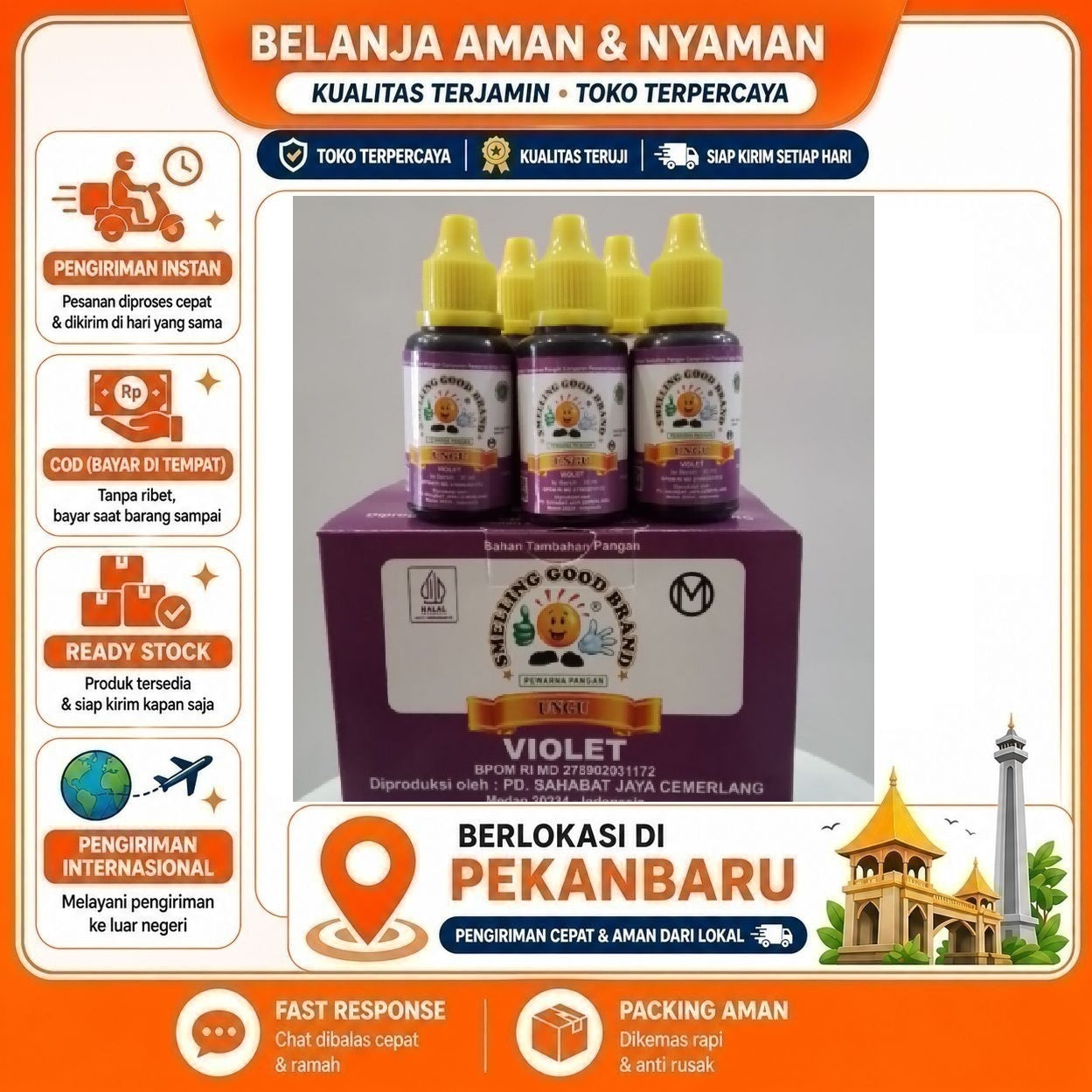 [SDW] pekanbaru/30ml Smelling Good Brand Pewarna Pangan Ungu Violet Halal Campuran Makanan Kue Cake