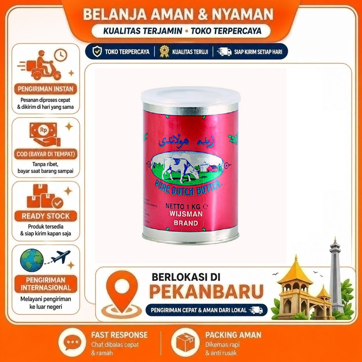 [SDW] pekanbaru/1 kg Wijsman Brand Dutch Butter Mentega Asli Belanda Kebutuhan Memasak Bahan Kue