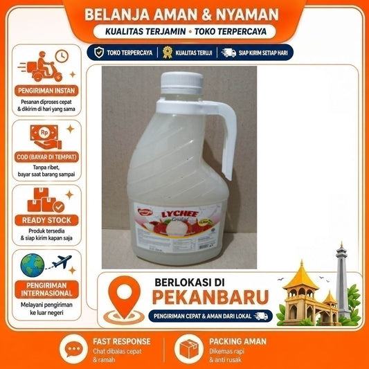 Pekanbaru 2 Liter Naraya Lychee Cordial Syrup Konsentrat Minuman Sirup Rasa Buah Leci Halal