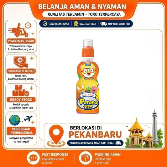 Pekanbaru 235ml Pororo Mango Flavour Minuman Anak Rasa Buah Mangga Kemasan Botol Praktis Halal