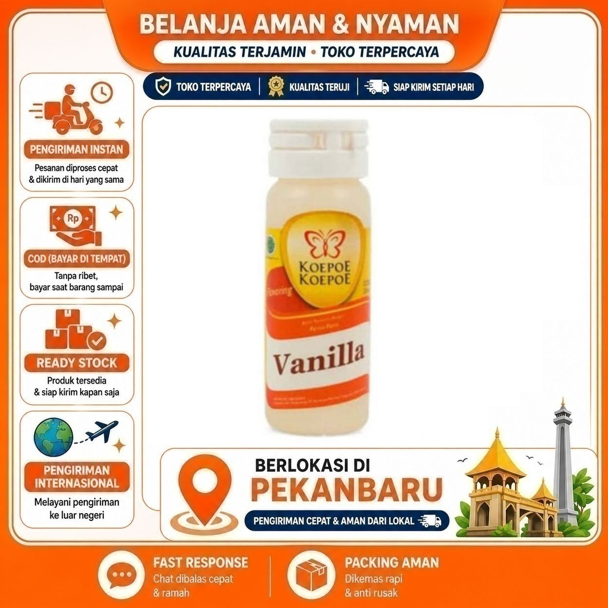 [SDW] pekanbaru/25ml Koepoe Koepoe Perisa Pasta Vanilla Vanila Bahan Baking Kue Cake Mix Food Halal