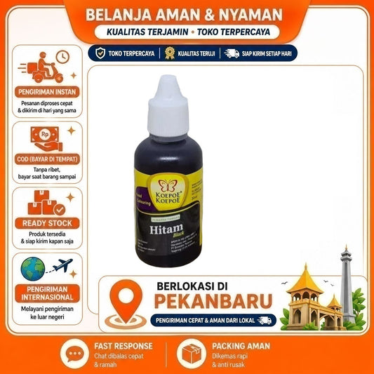 Pekanbaru 30ml Koepoe Koepoe Pewarna Makanan Hitam Black Bahan Kue Cake Food Colouring Halal