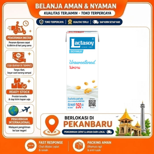 Pekanbaru 250ml Lactasoy Soymilk Unsweetened Minuman Nabati Susu Kacang Kedelai Halal Sehat