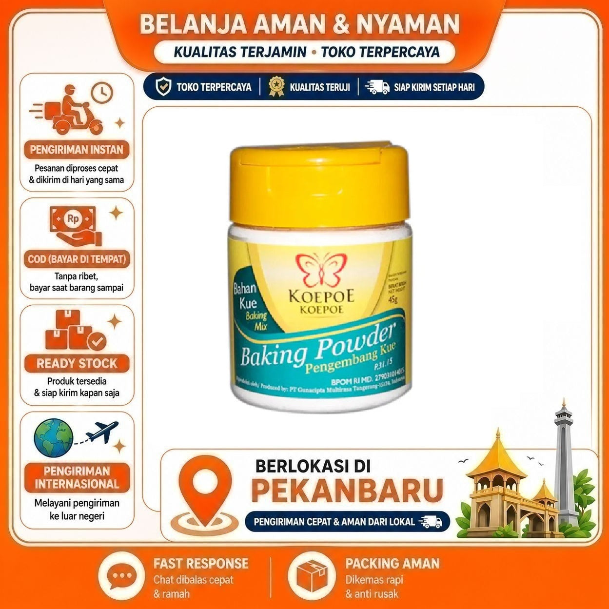 [SDW] pekanbaru/Koepoe Koepoe Baking Powder 45g - Pengembang Kue Praktis Baking Mix Bahan Kue Halal