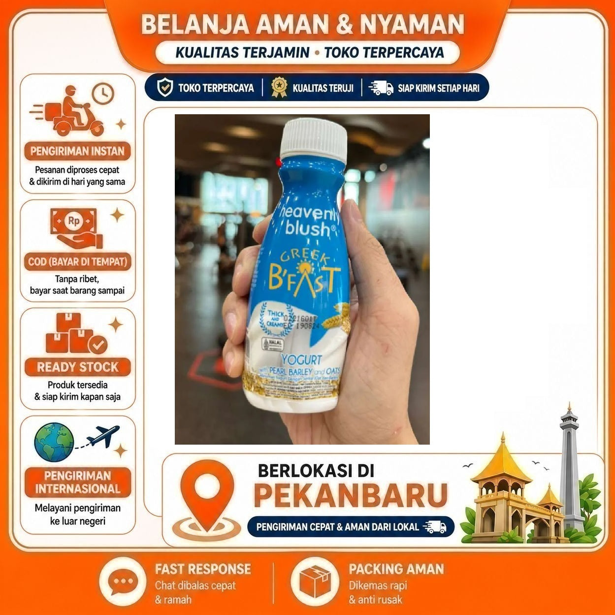 [SDW] pekanbaru/150ml Heavenly Blush Greek B'fast Oats Yogurt Drink Minuman Yoghurt Sarapan Pagi