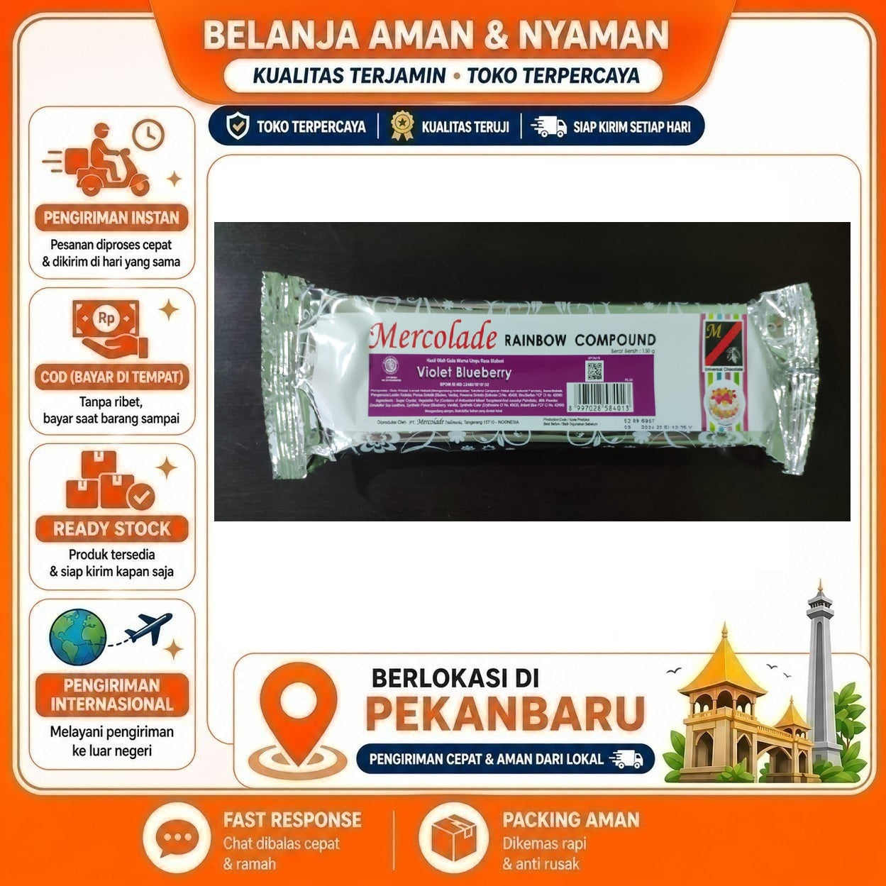 [SDW] pekanbaru/150 Gram Mercolade Violet Blueberry Rainbow Compound Warna Ungu Rasa Bluberi Halal