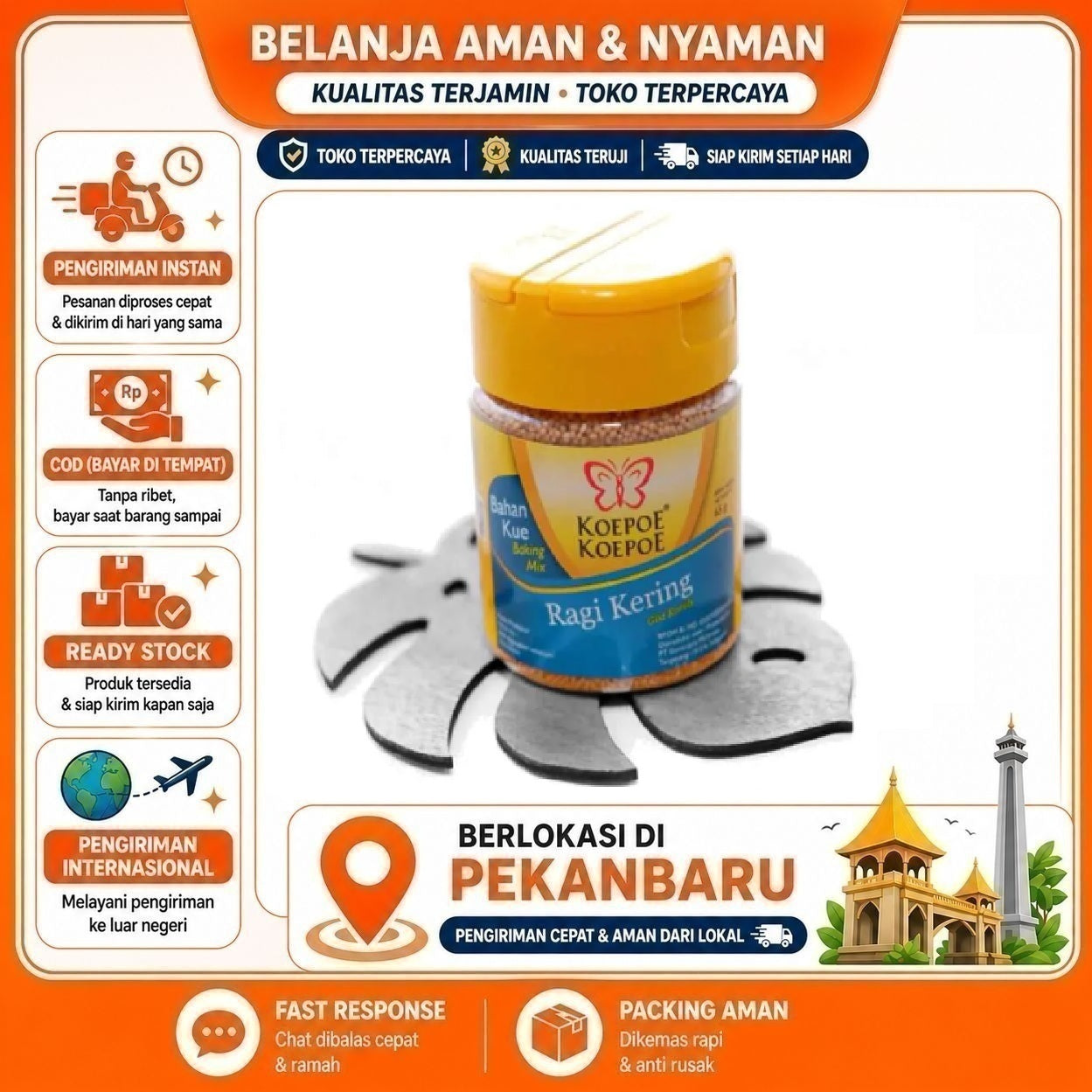 [SDW] pekanbaru/65 gr Koepoe Koepoe Ragi Kering Gist Korels Bahan Kue Baking Mix Cake Food Makanan