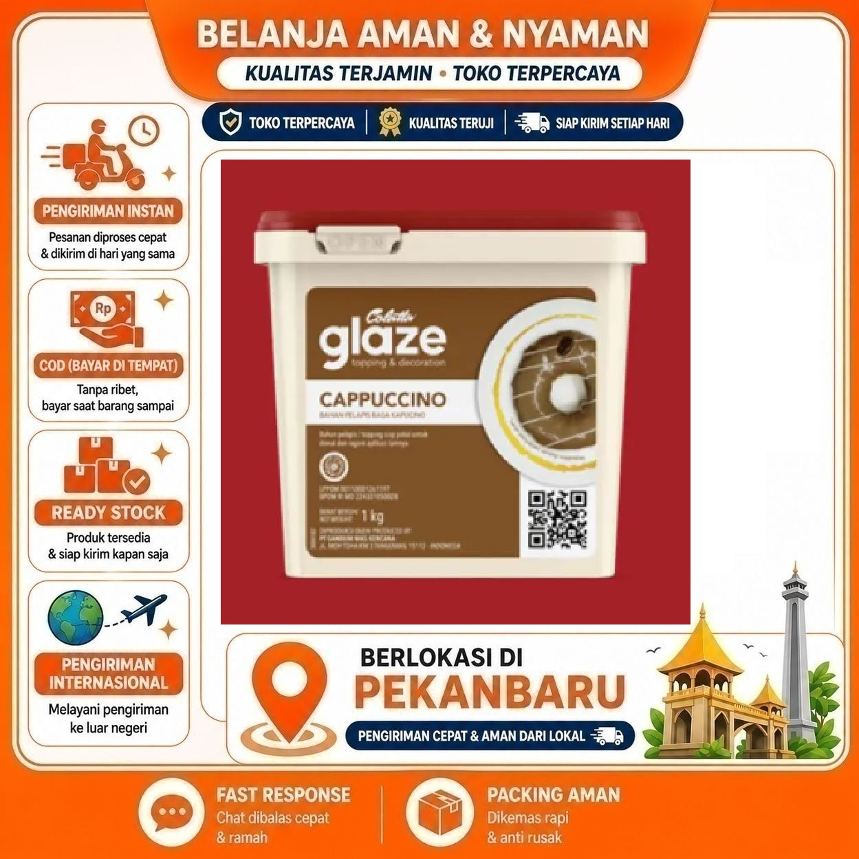 [SDW] pekanbaru/1 kg Colatta Glaze Cappuccino Topping & Decoration Bahan Pelapis Donat Kue Cake Mix