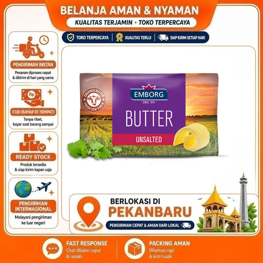 Pekanbaru 100 gr Emborg Butter Unsalted Mentega Tawar Kebutuhan Memasak Bahan Makanan Halal
