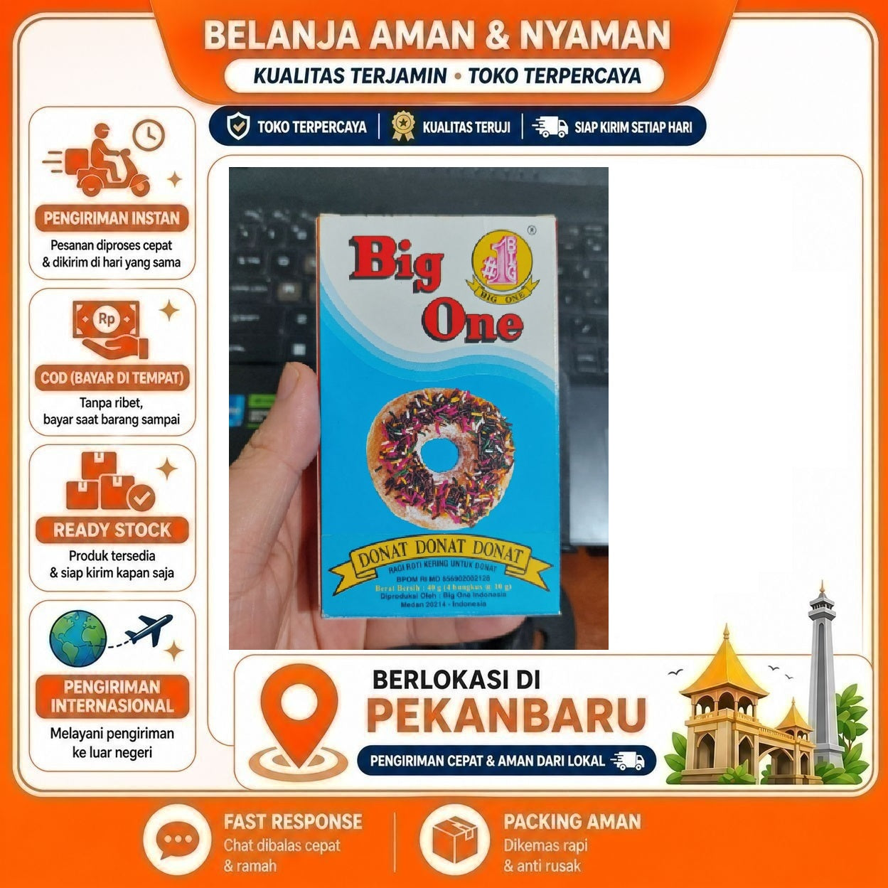 [SDW] pekanbaru/4 Saset Big One Donat Special Ragi Roti Kering Untuk Donut Yeast Bahan Baking Kue