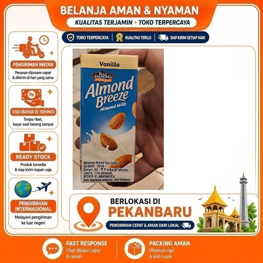 Pekanbaru 180ml Almond Breeze Milk Vanilla Flavor Blue Diamond Minuman Susu Non-Dairy Vanila