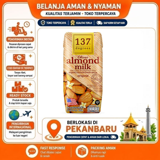 Pekanbaru 180ml 137 Degrees Almond Milk Original Susu Non-Dairy Nabati Kacang Delicious Enak
