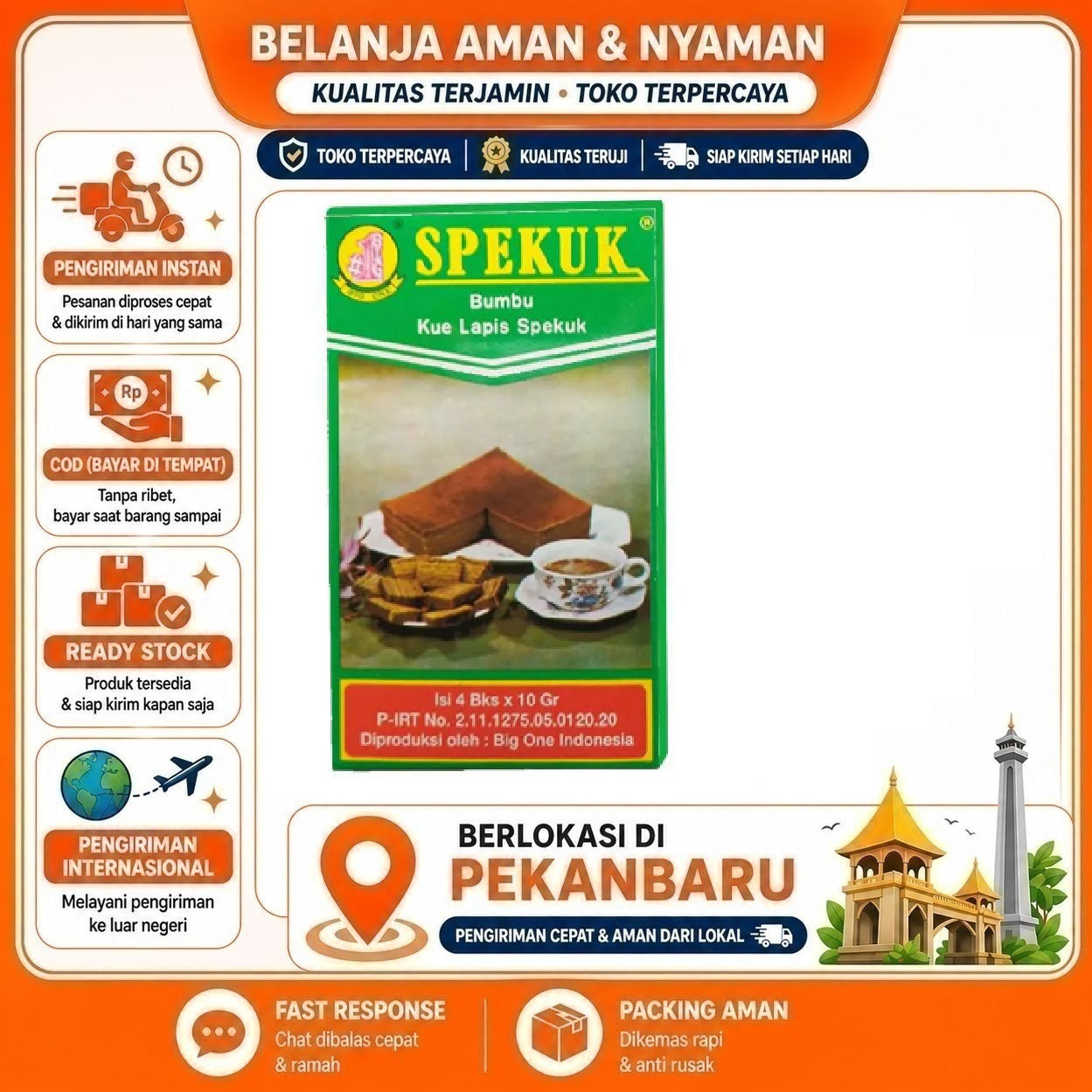 [SDW] pekanbaru/4 Saset Big One Spekuk Bumbu Kue Lapis Bahan Baking Cake Roti Mix 40 Gram 40gr Halal