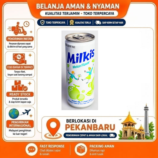 Pekanbaru 250ml Lotte Milkis Melon Flavour Carbonated Drink Minuman Bersoda Rasa Buah Melon